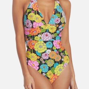 Trina Turk Santiago Halter Style One Piece Bathing Suit Size 8